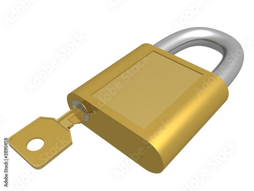 The closed lock with key. 3...