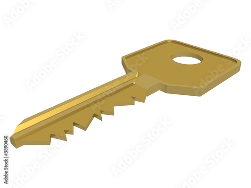 Key. Isolated 3D object.
