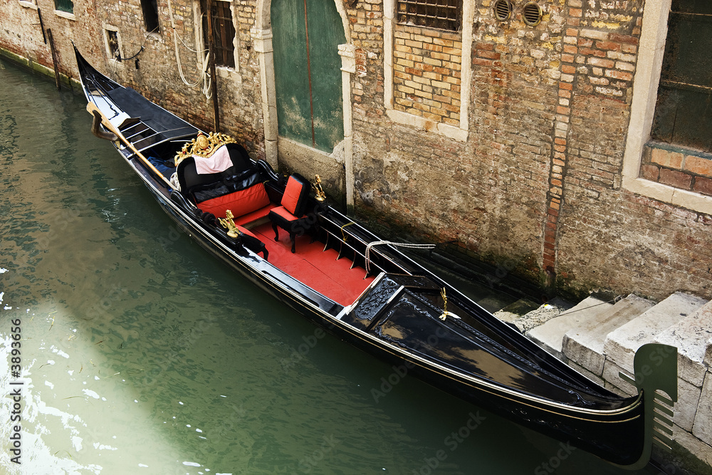 Gondola at the canal in Venice