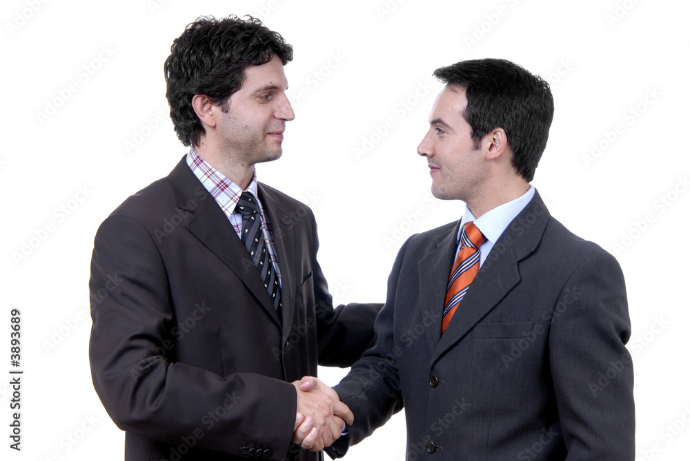 businessmen shaking hands - isolated over a white background businessmen shaking hands - isolated over a white background