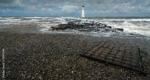 Lighthouse at New Brighton on a stormy day
