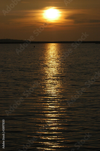 Sunset over the lake at West Kirby