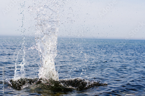 splashes on the lake Baikal surface