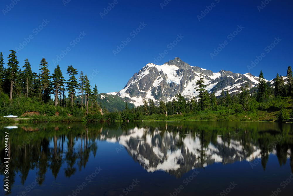 mt. shuksan and reflection on picture lake