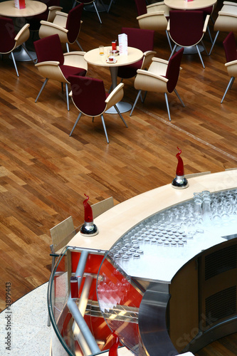 modern hotel bar made of glass, metal and plastic photo