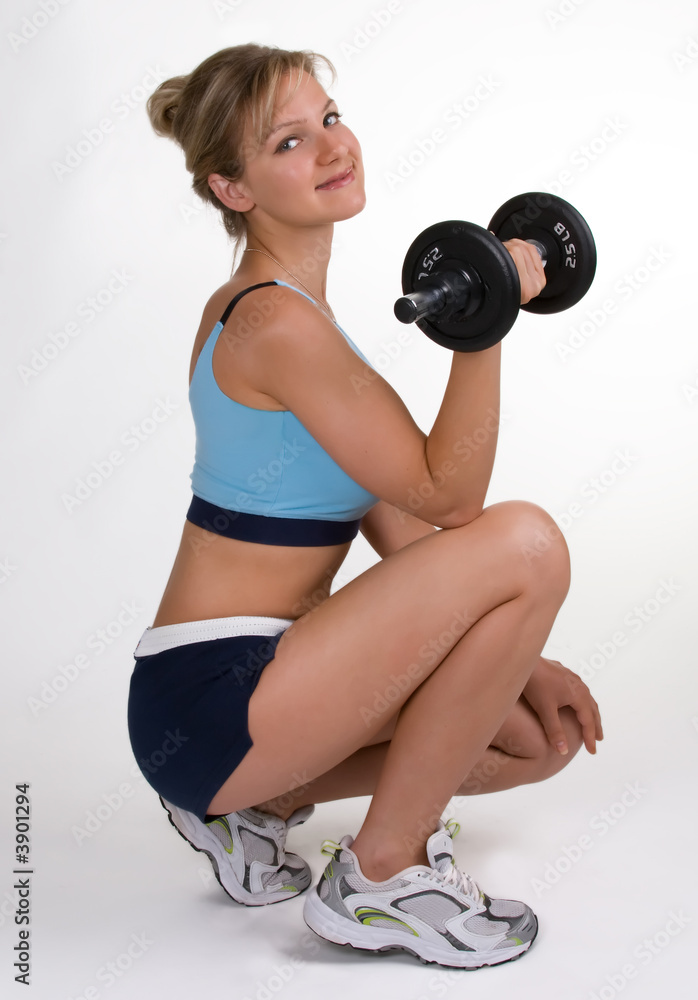Fototapeta premium Pretty Blonde With Weights