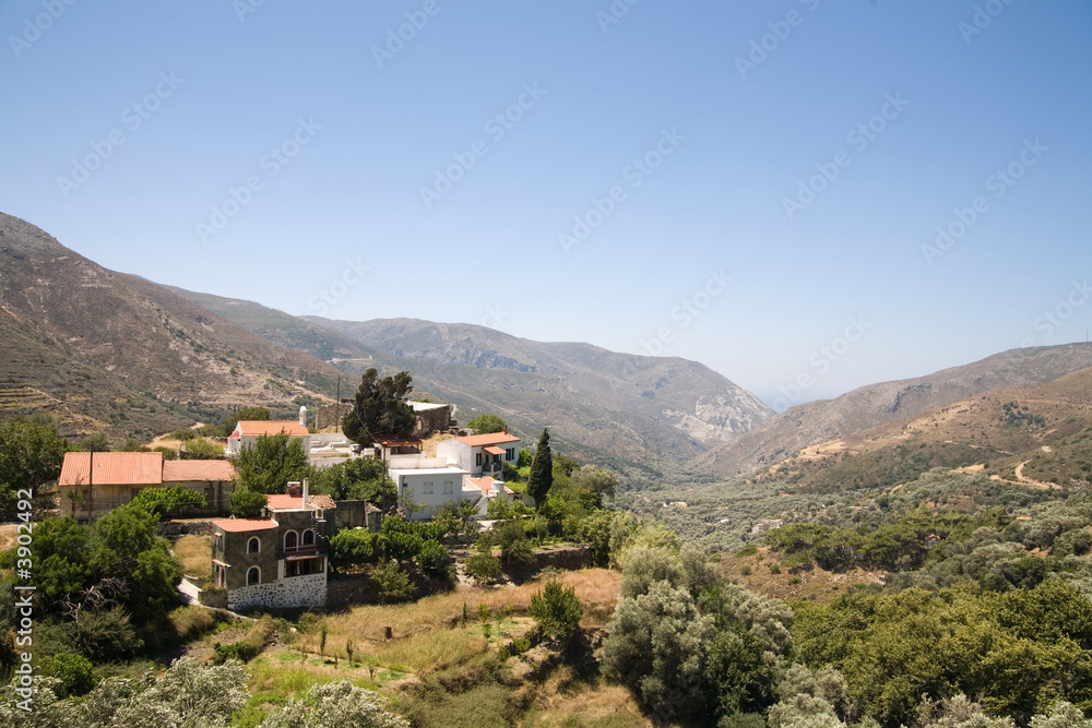 A small greek village on mountains, Crete