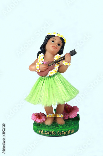 hawaian girl playing a ukelele