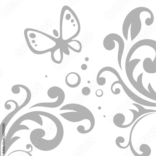 Grey pattern and butterfly