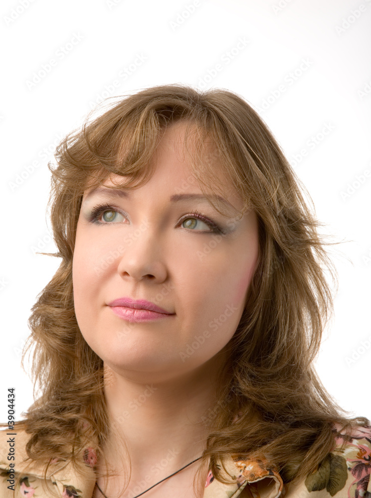 the young attractive woman on white background the young attractive woman on white background