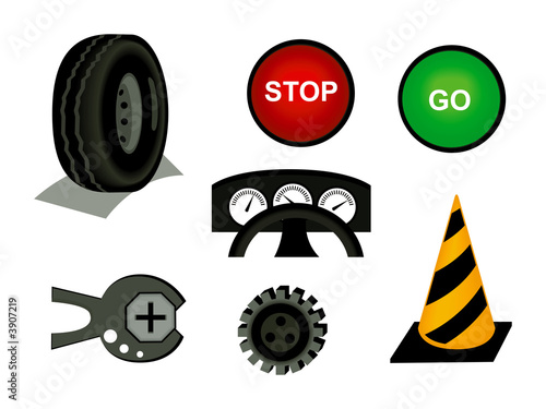 Road Travel Icons with Clip...