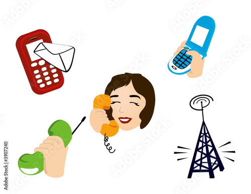 Communication Icons with Cl...
