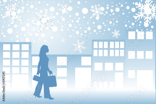 Female Christmas shopping