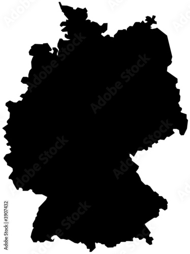 Carte d'Allemagne simple noire