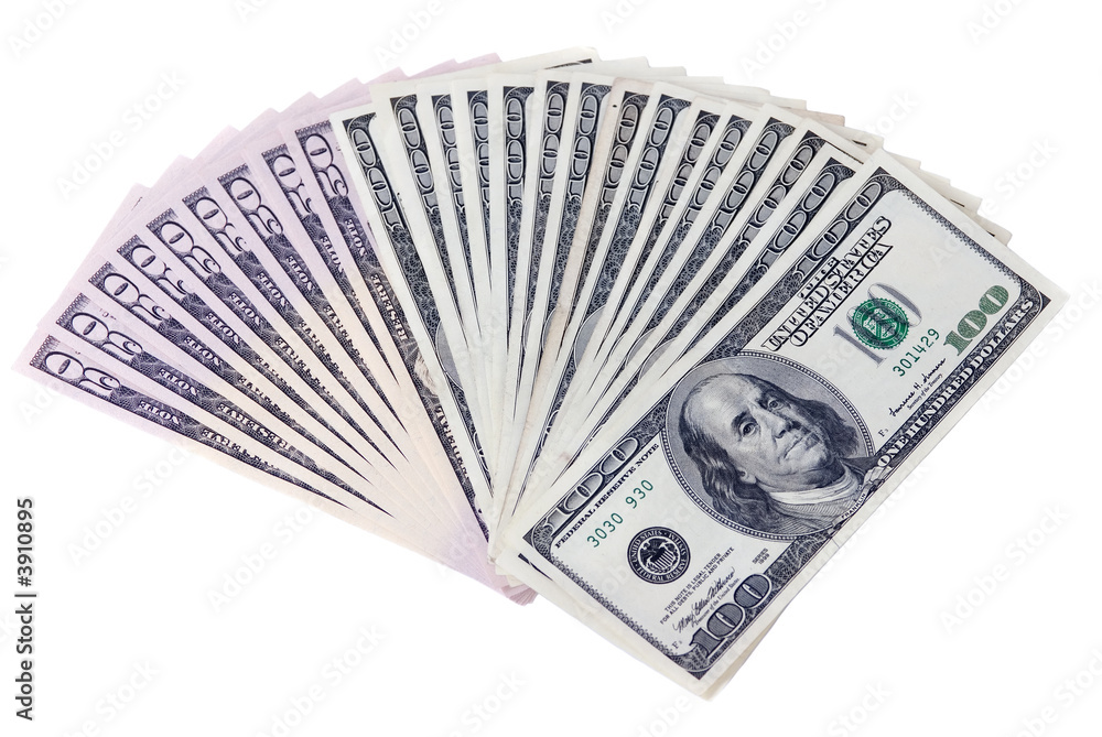 A pile of fifty and hundred dollar bills. Saving for college A pile of fifty and hundred dollar bills. Saving for college