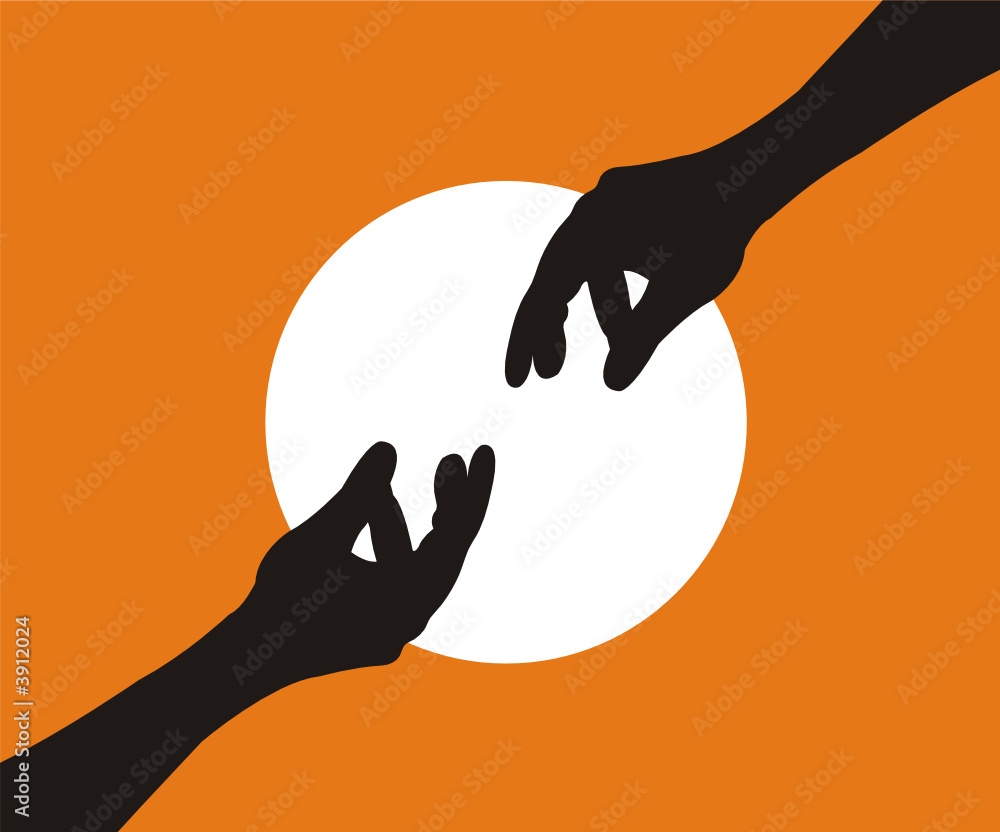 two hands reaching
