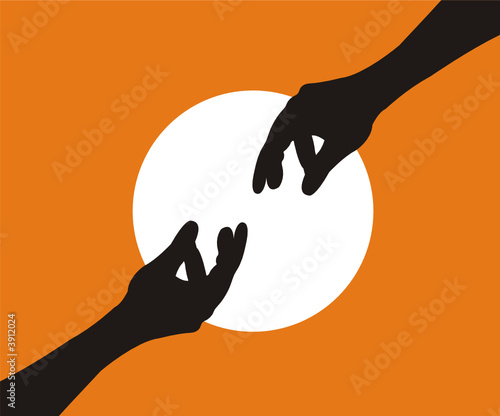 two hands reaching