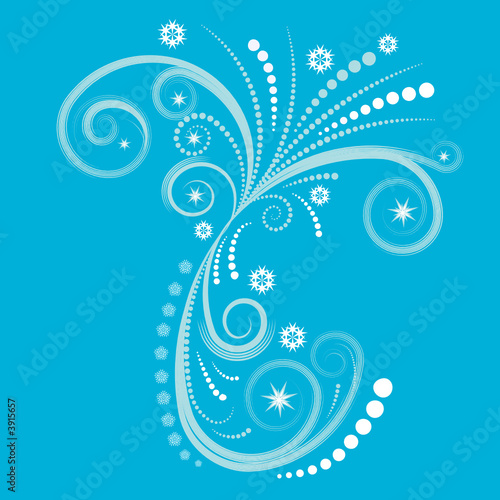 beautiful abstract vector winter floral design