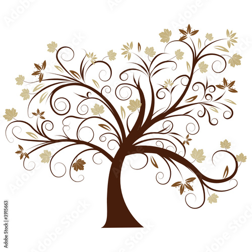 beautiful abstract vector autumn tree design