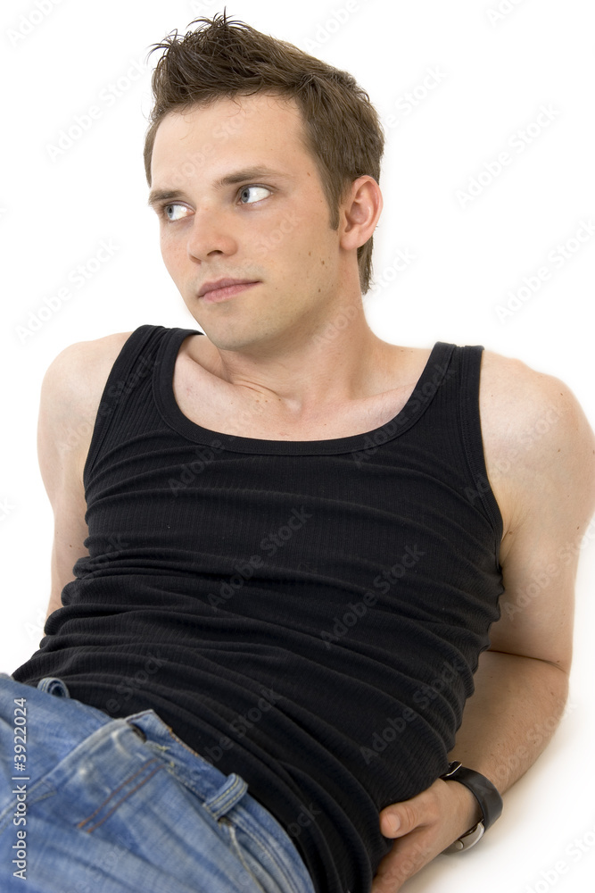 Young handosme man over white