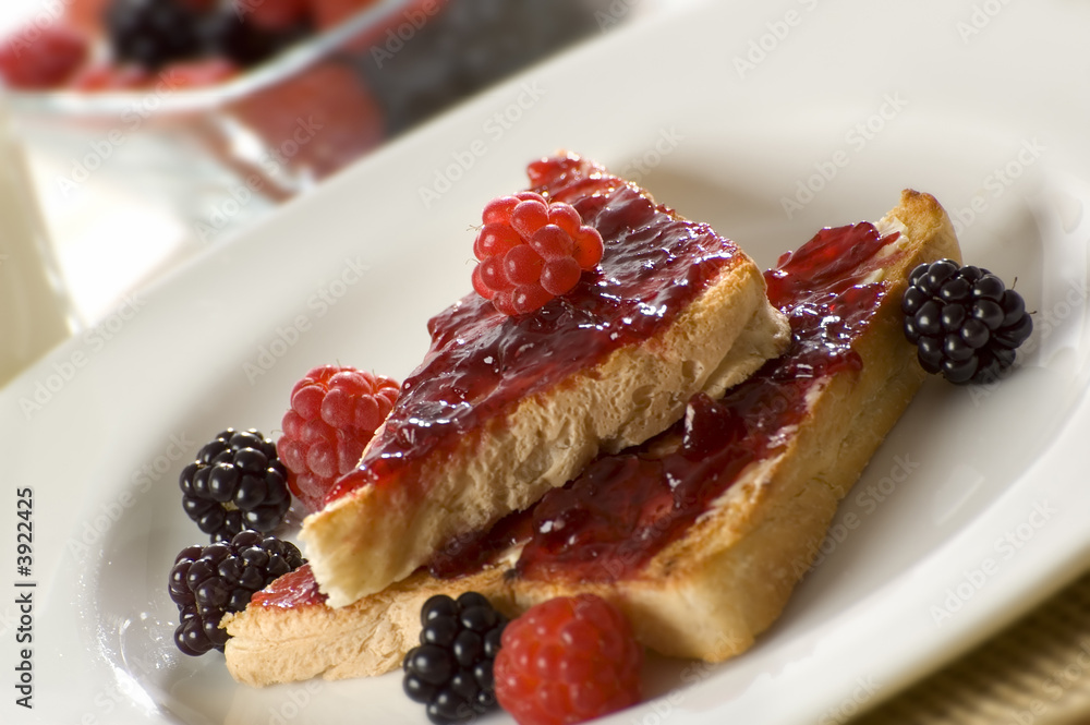 toast with raspberry jam close up shoot toast with raspberry jam close up shoot