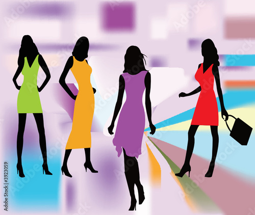Fashion girls - vector illustration