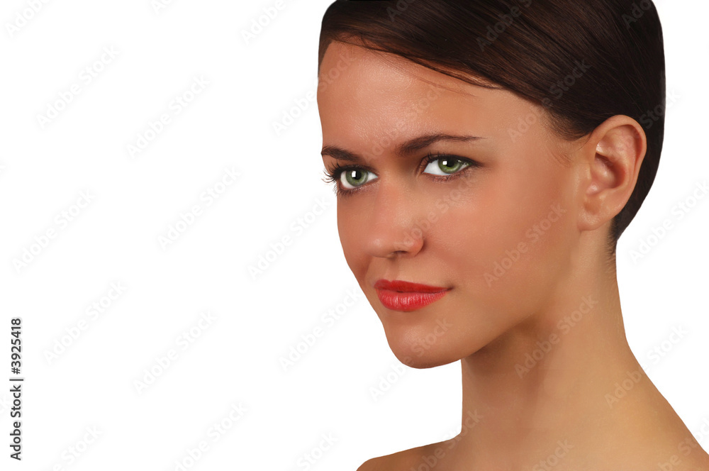 Beautiful Isolated portrait of a young Woman