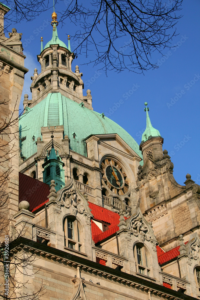 Clocktower of Hannover City Hall, Germany