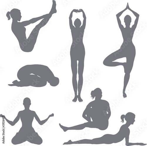  yoga postures silhouettes