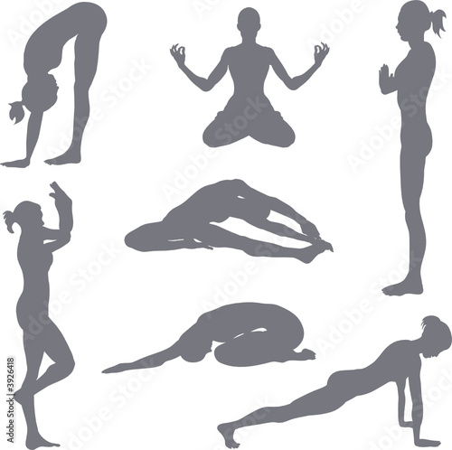  yoga postures silhouettes