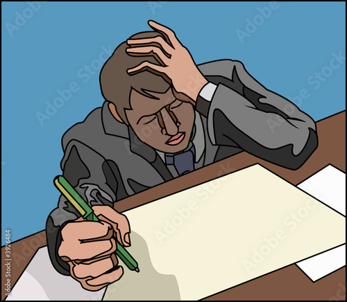  Stressed business person or student