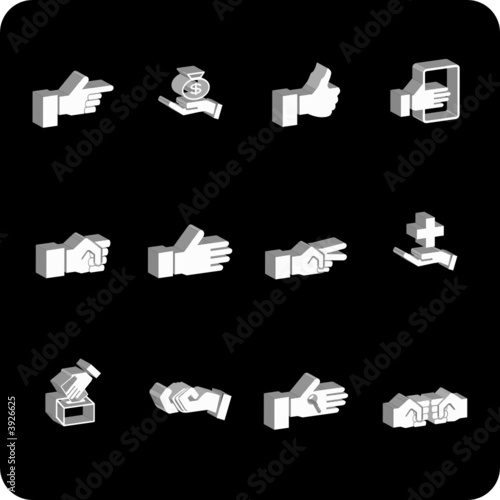  A hand elements icon set