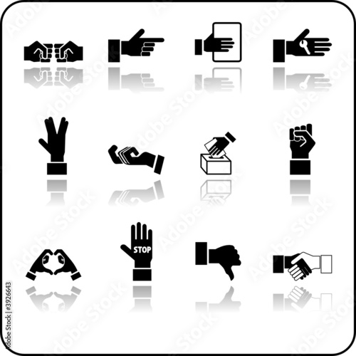  A hand elements icon set