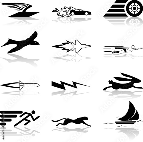 Speed Icon Set Series Design Elements