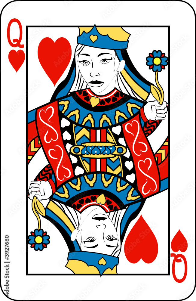 Queen of Hearts from deck of playing cards