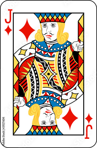 Jack of diamonds from deck of playing cards