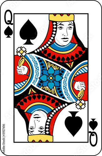 Queen of spades from deck of playing cards