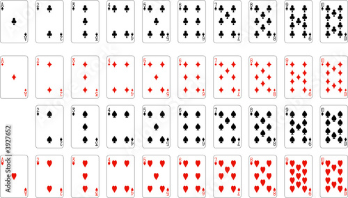  Numbers playing cards (excluding ace of spades) photo