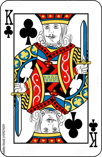 King of clubs from deck of playing cards