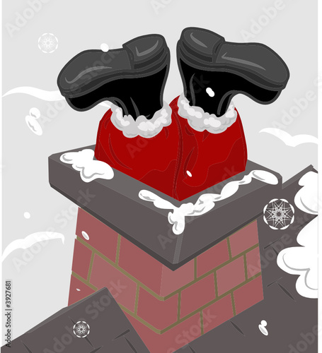 Santa stuck in a chimney