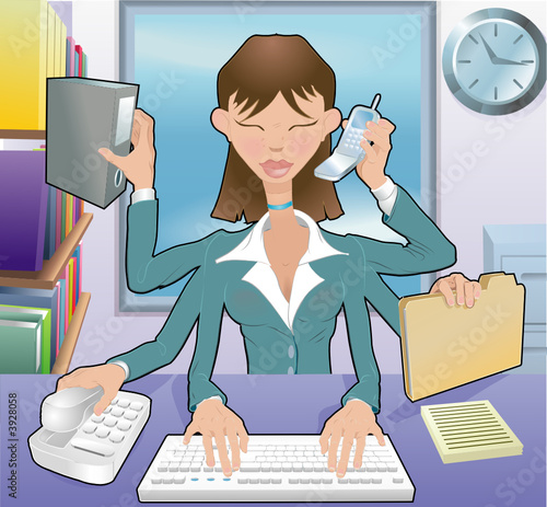 Multitasking Business woman