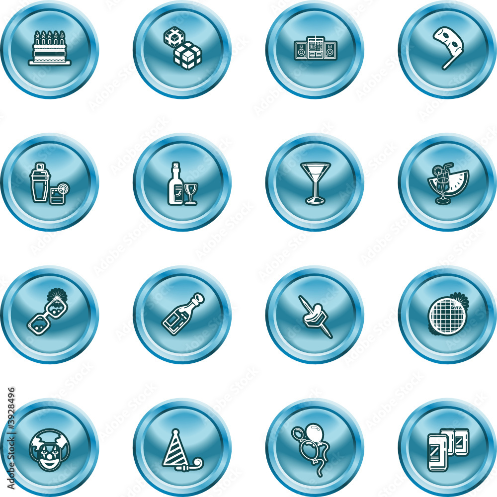 Funky party icon set Funky party icon set
