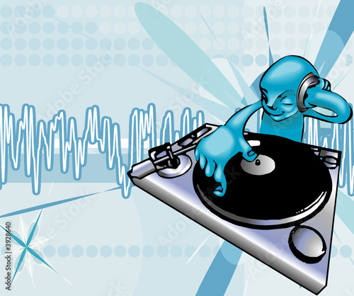 A funky dj mixing