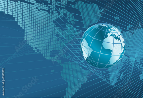 Globe Word Map of Earth Background