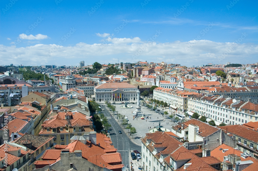 panoramic view of central lisbon