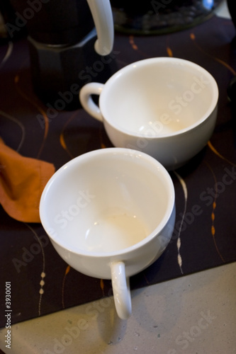 Coffee cups on the table