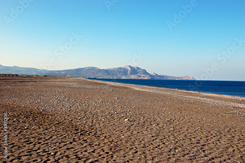 Empty beach on Mediterranean sea in summertime