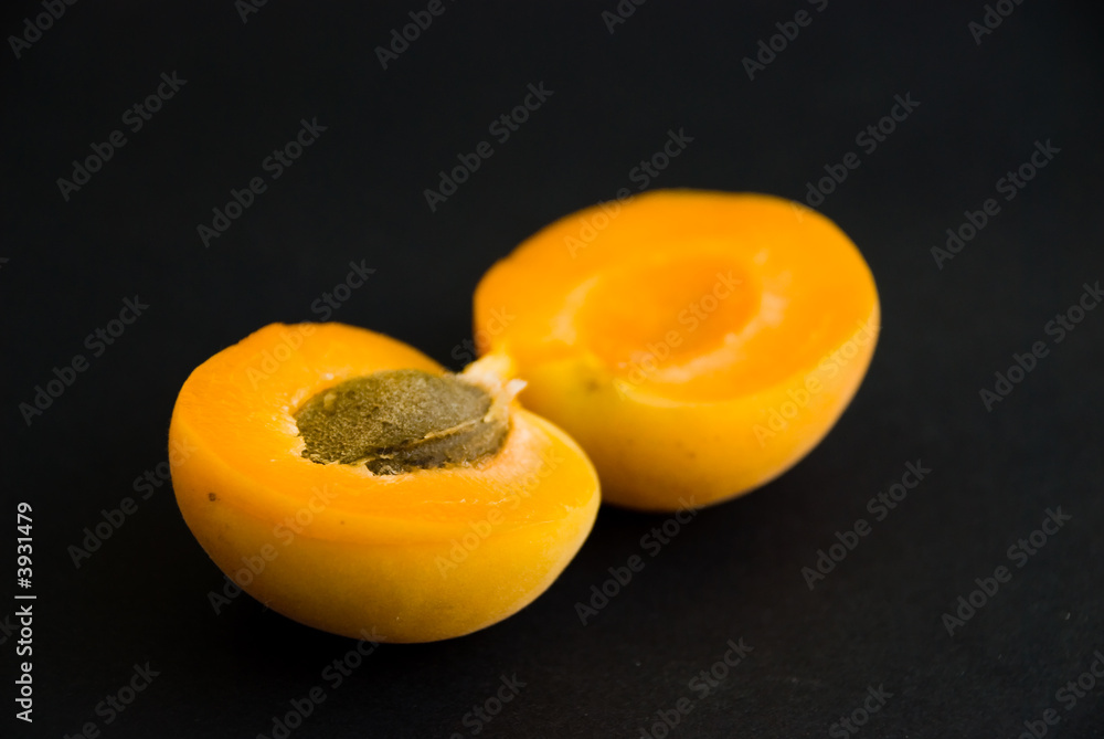 apricot 5 isolated on black