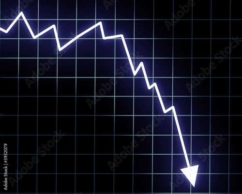 Obraz na płótnie Arrow graph going down w salonie