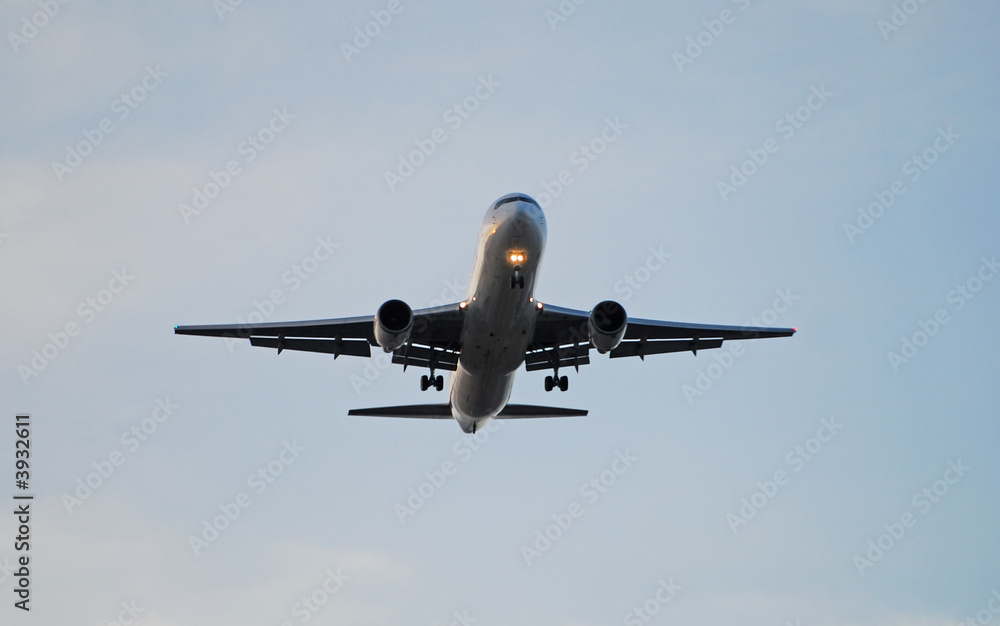 Jet airplane front view